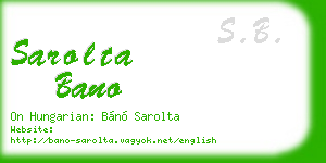 sarolta bano business card