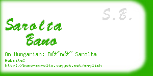 sarolta bano business card